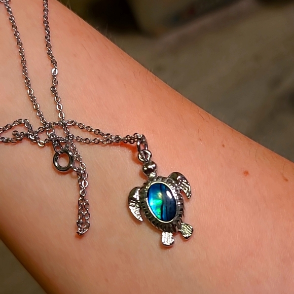 Abalone shell turtle necklace - Picture 2 of 2